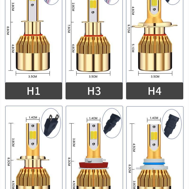 C6 Two-Color Car LED Headlight C6 H7 LED Headlights, Yellow and White Dual Light Super Bright Headlights, Headlights LED Headlight