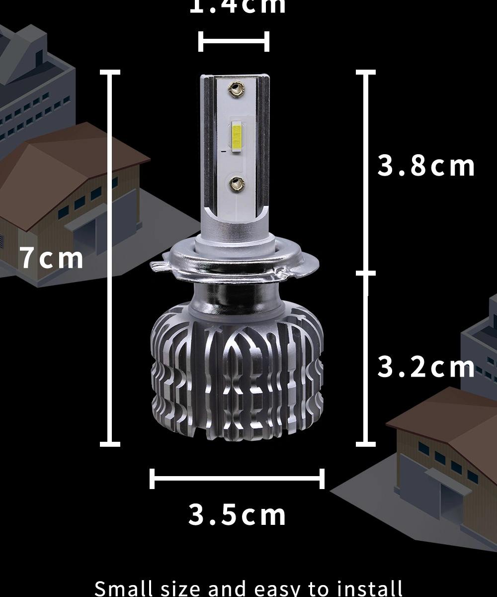 X3 Mini Auto Lamps Fanless LED Headlight H4 LED H7 H11 Car LED Light Bulb