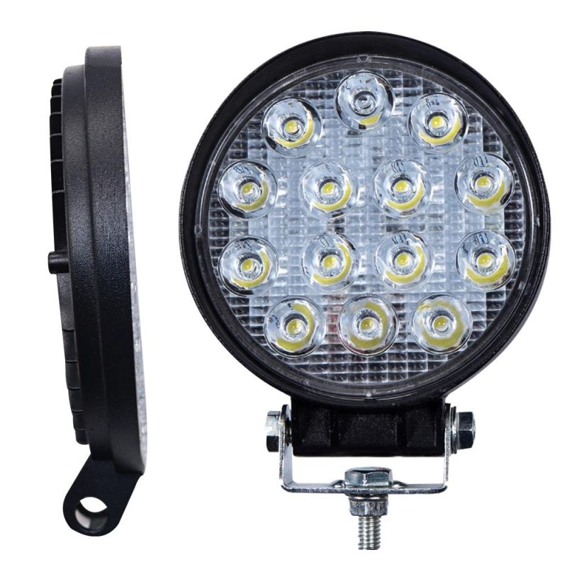 Wholesale Product 42W Round Shape Work Light High/Low Beam Car LED Work Light for Trucks Offroad 12V 36V High Quanity LED Work Bulbs