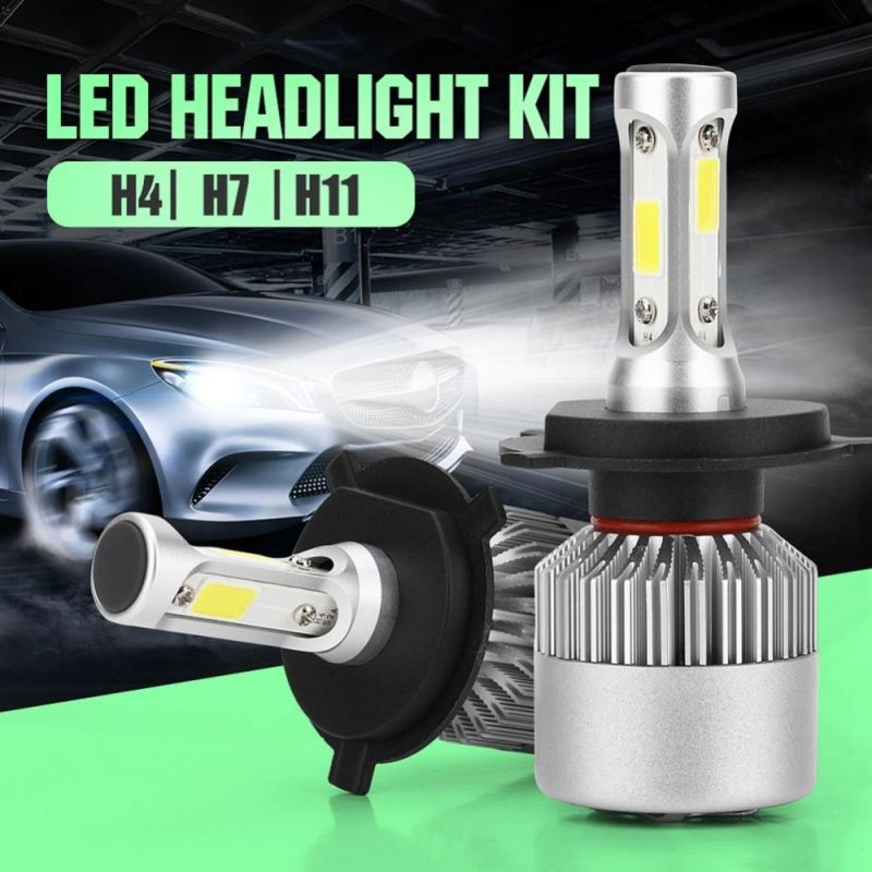 Hot Selling 2PCS S2 Headlight H7 LED Headlight H11 H4 Hi/Lo Beam PS24W Hir2car Headlight Bulbs 3000K 4300K 6000K 8000K COB Chip Auto Lamps