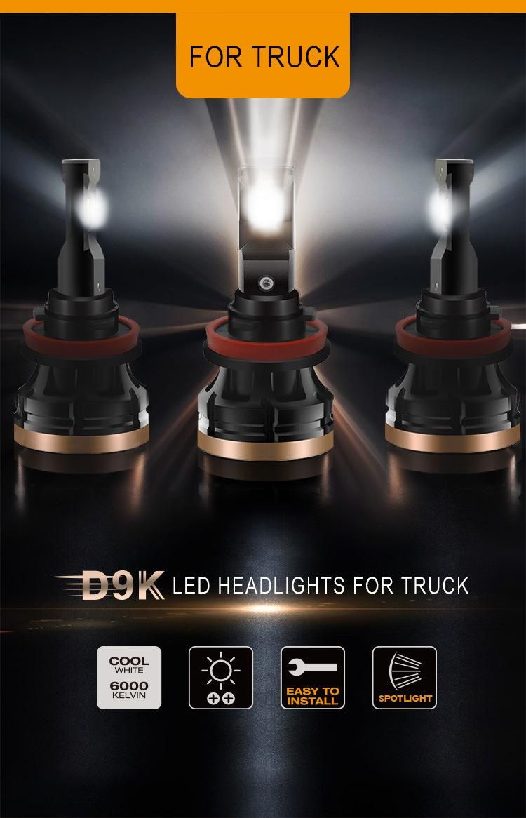 Factory Direct Csp Chip LED Headlight H1 H3 H7 H8/9/H11 High Beam Low Beam Integrated H4 H13 9004 General Truck Headlight