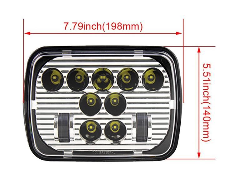 65W 5X7 7X6 Inch High Low Beam Sealed Beam LED Headlight for Jeep