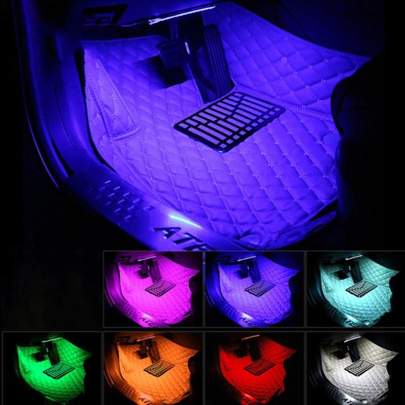 Hot Sale Auto Pedal Foot Lights Car LED Atmosphere Lamp Vehicle Ambient Interior Decoration Lights with RGB APP Control for Car