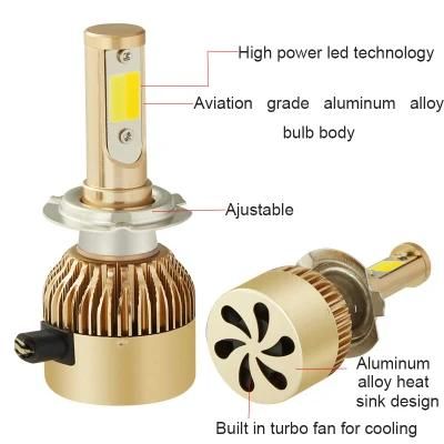 Hotsale Cheapest LED Two-Color 36W 3800lm 9-32V COB Chip 3000K/6000K H7 H11 9005 9006 H4 LED Bulb Headlight Fog Light