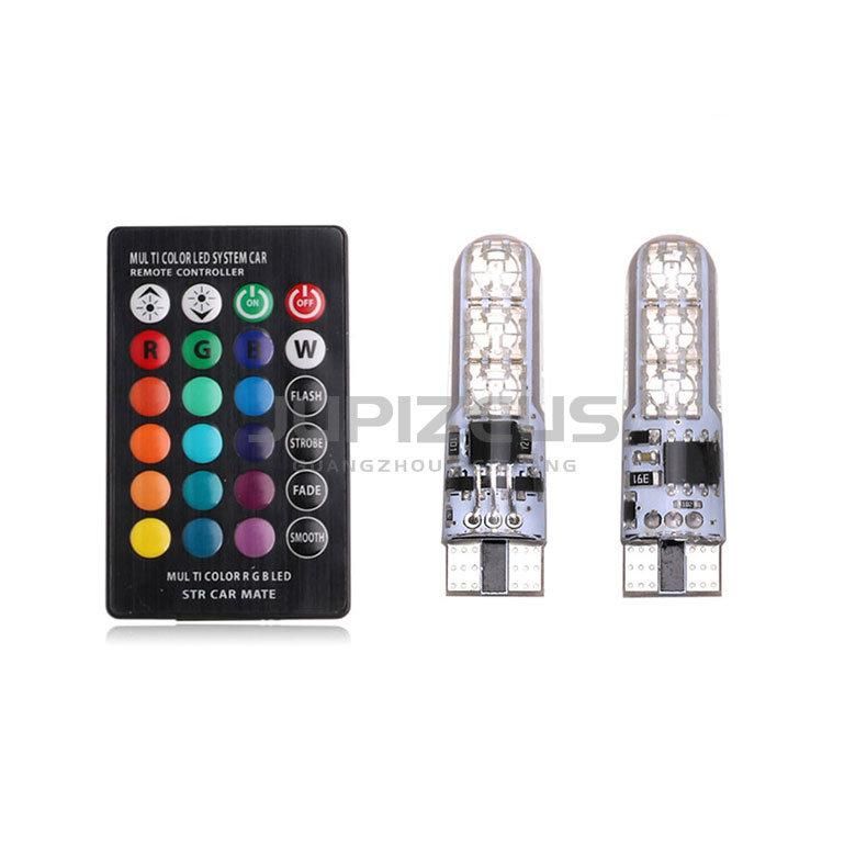 T10 5050 6SMD Remote Control Car LED T10 RGB Light Bulb T10 LED Bulbs