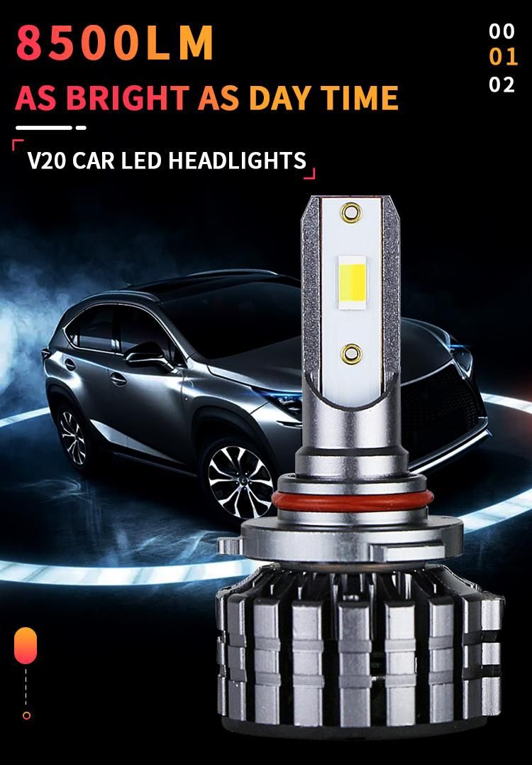 V20 High and Low Beam White Color LED Car Headlight 9006 Bulb 60W Super Birght LED Headlamps