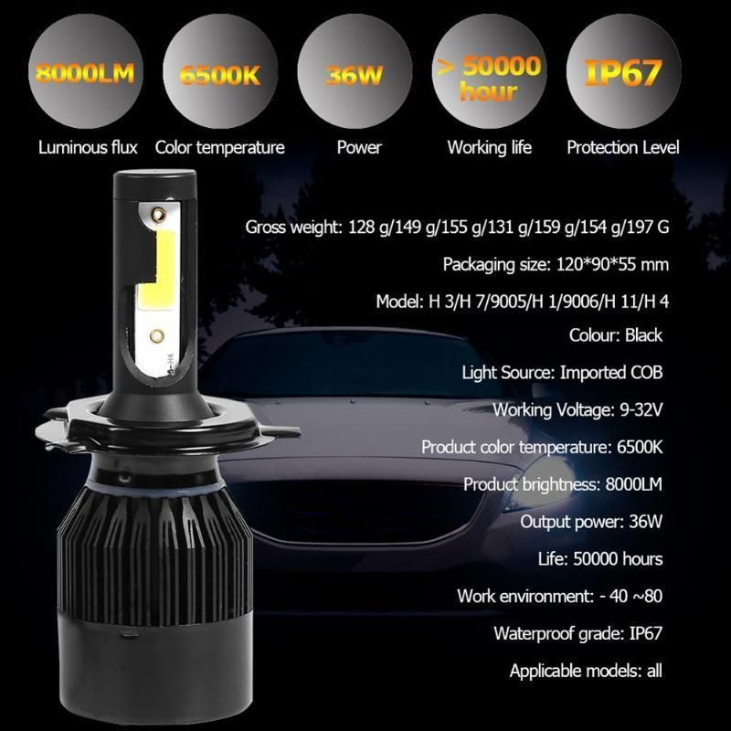 Auto Lamps Car LED Headlight Bulbs H4 LED Motorcycle Light