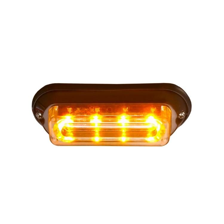 Linear 4 LED Waterproof Car Truck Body Surface Mounting Strobe Emergency Warning Light