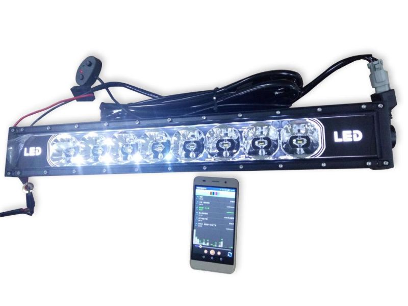 22" 120W RGB LED Light Bar 7D Work Lamp Bluetooth APP& Wire Harness LED Light Bar