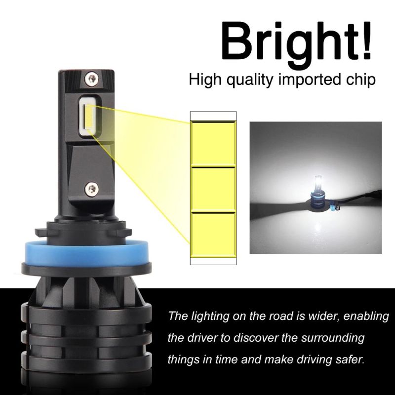 Mini Size M2 Car LED Headlight H7 H11 H8 9005 9006 9004 9007 H13 H4 Hi Lo 55W 16000lm Car LED DRL Fog Headlamps Bulbs