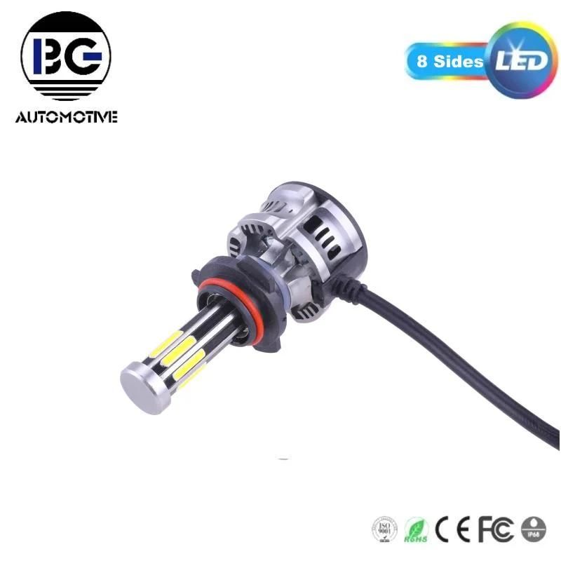 Factory Wholesale Waterproof 12 Months Warranty Car H4 8 Sides LED Headlight 9005