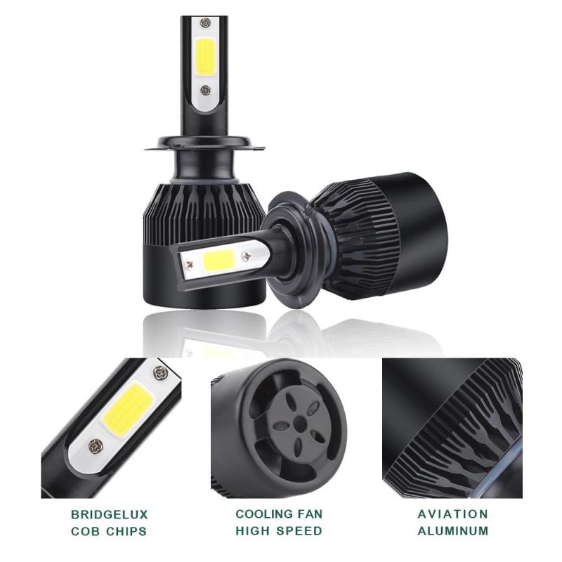 LED C6 H4 H7 H11 Lights Lamp for Car Fog Lights 80W H11 H8 H9 9005 9006 Hb4 LED Headlight Bulb 12V 24V 6000K 12000lm