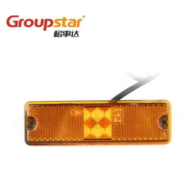 12V 24V Rectangle Amber Clearance LED Lights Truck LED Side Marker Lights LED Auto Light