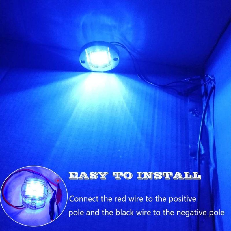 Round 6 LED IP68 Boat Waterproof Underwater Transom Mount Light for Stern/Pontoon/Marine