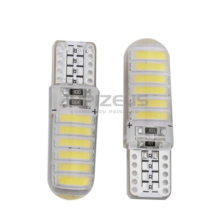 Silicone 12V 6W Canbus T10 7020 12 SMD 7014 LED 194 W5w Flashing Light Bulb to Cars