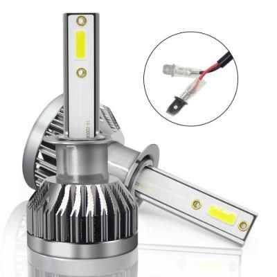 K1 Car Headlight Bulb LED Lamp C6 H1 H4 H7 H11 9005 9006 36W 6000lm 6000K COB White Light Aviation Aluminum Car Light