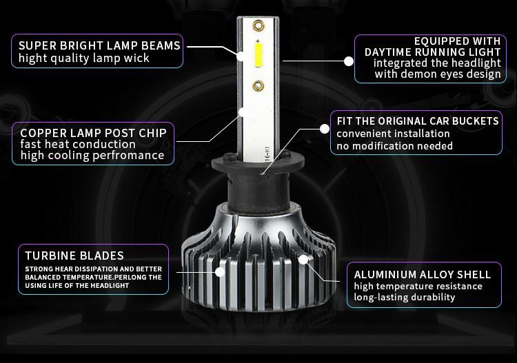 Weiyao V13 H1 LED Headlamp High Power 40W Csp Chips LED Headlights