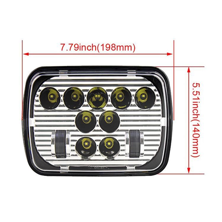 65W 5X7 Inch 7X6 Inch Projector Headlight for Chevrolet Jeep Cherokee Xj High Low Beam LED Headlights 5X7"