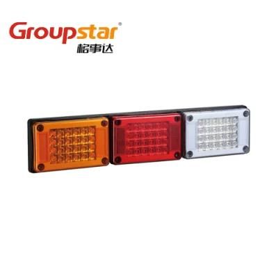 12V 24V Adr Rectangle Three Color UV PC LED Trailer Truck Tail Light Car Light