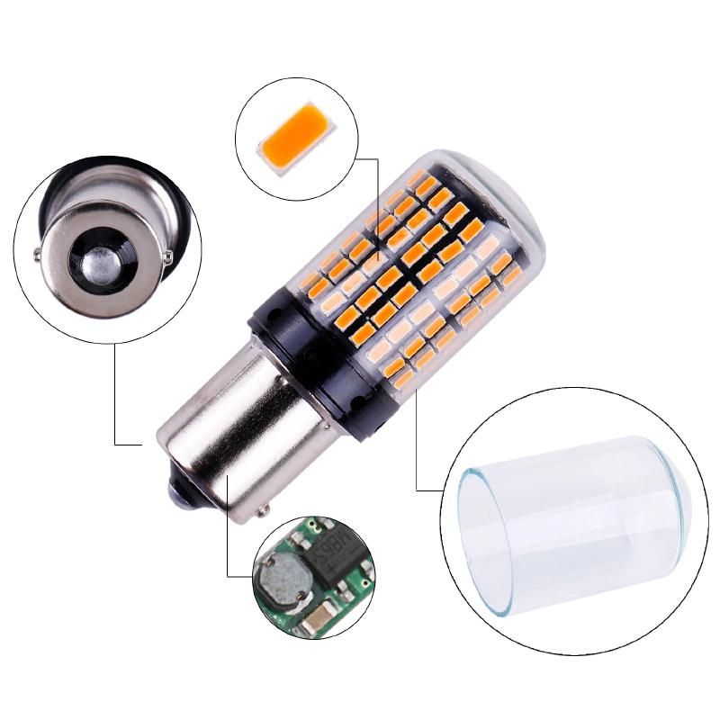 1PCS 1156 Ba15s P21W LED T20 7440 W21W W21/5W 1157 Bay15D LED Bulbs 144SMD Canbus Bau15s Py21W Lamp for Turn Signal Light