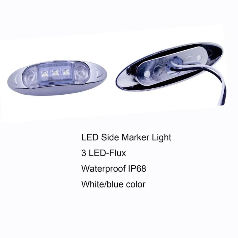 Marine Boat Flush Mount LED Cool White IP67 Waterproof Oblong Courtesy Light