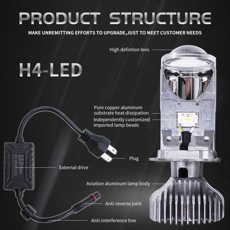 Fanles H4 High/Low Beam LED Projector with 9005 9006 H11 Auto LED Headlamp