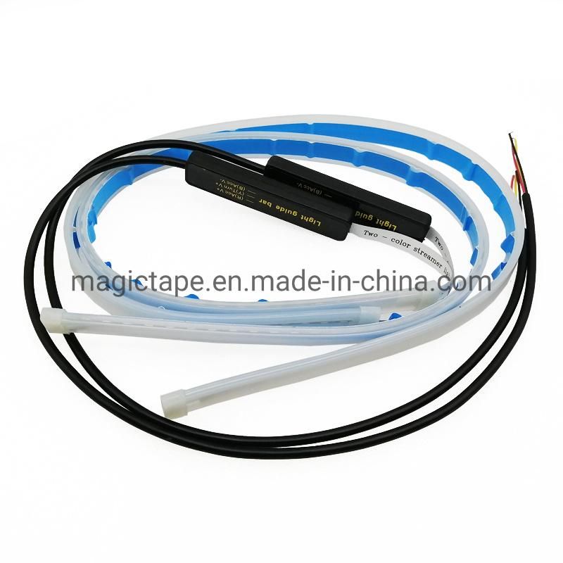 Yellow Blue Daytime Running Lights Turn Signal Flowing Light Guide Strip DRL Flexible Car LED Light Strip for Headlight