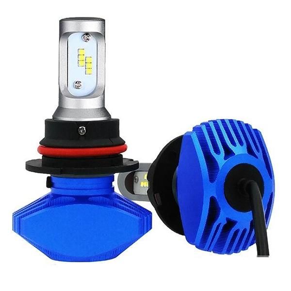 Fanless Blue S1 LED Headlight 9004 9007 H13 H4 Hi Lo Beam Car Light