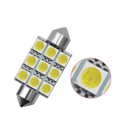 White 5050 9LED 36mm 39mm 41mm DC 12V Car LED C10W C5w Parking Door Festoon Dome Backup Lamp Door LED Reading Lamp Tail LED