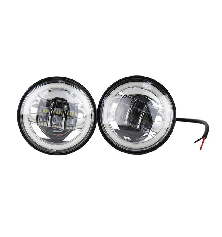 4.5 Inch Motorcycle LED Fog Light DRL LED Fog Angel Eyes 30W Round Waterproof 4 1/2 Auxiliary Passing Lamp