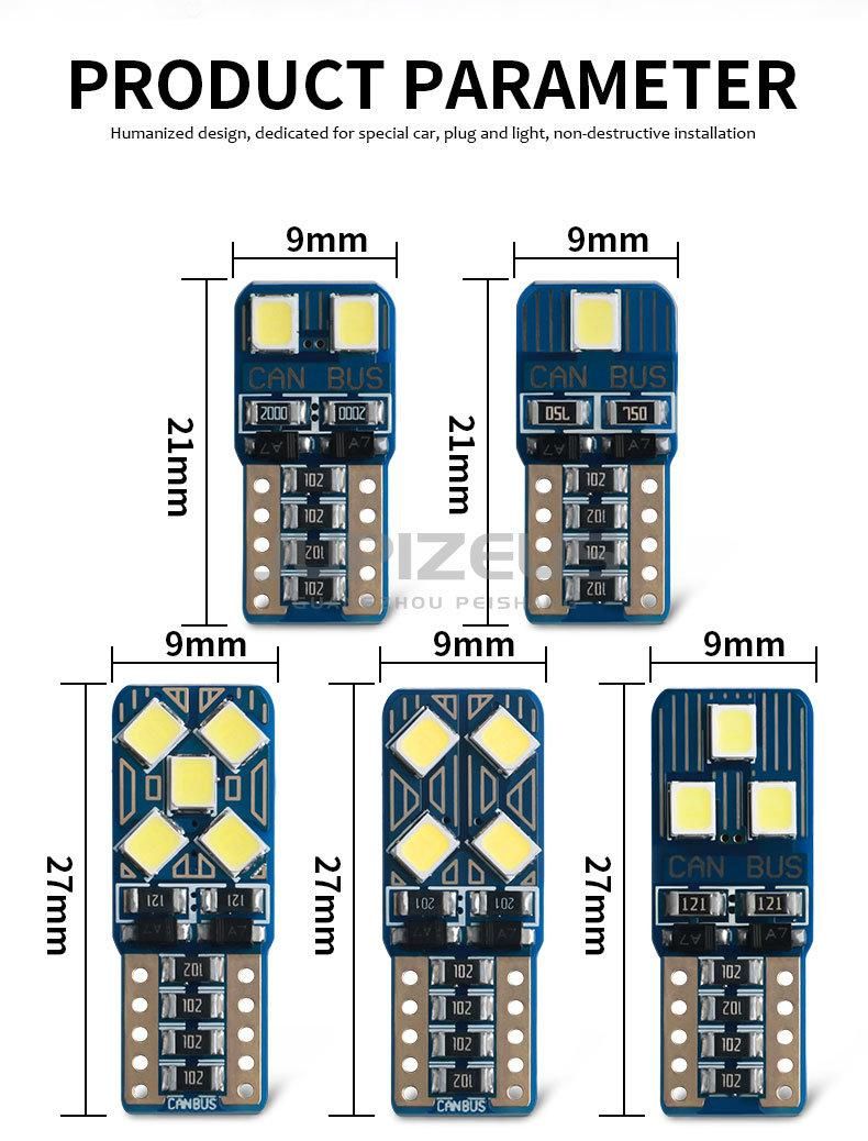 T10 W5w 194 168 3030 2SMD LED Car Light Bulb Canbus Clearance Lamp White 6000K Door Bulbs