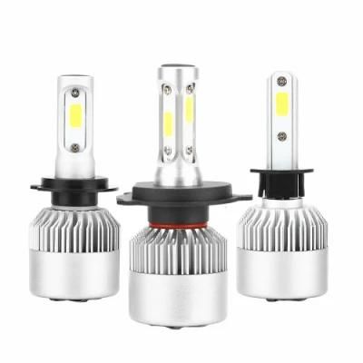 2X White Car LED Headlight F2 H1 H3 H4 H7 H11 Hb3 9005 Hb4 9006 COB 72W 7600lm Front Auto Fog Bulb Automobile Headlight DRL 6500K