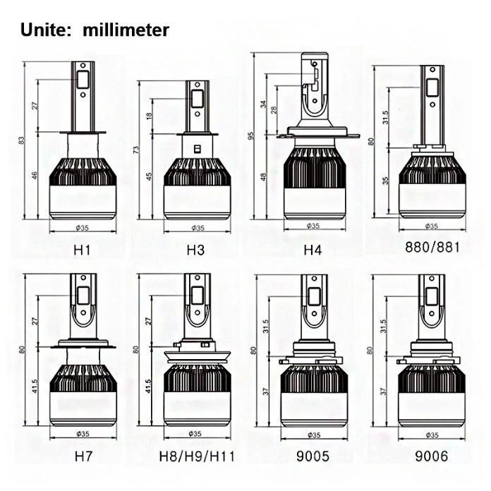 C6 LED Lamp Car Headlight Bulbs H1 H4 H7 H11 Auto Automotive LED Lamp 12V 50W 8000lm 6500K