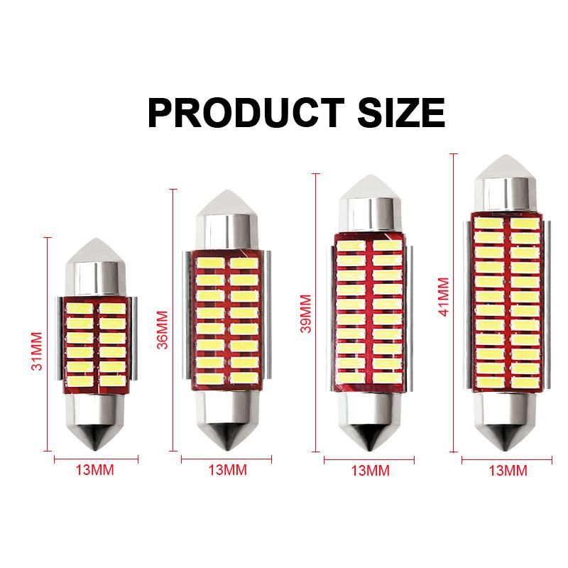 Car Reading Light 3030 with LED Interior Light and Dome Light for Trunk Light Double Tip T10 Lighting Ceiling Bulb