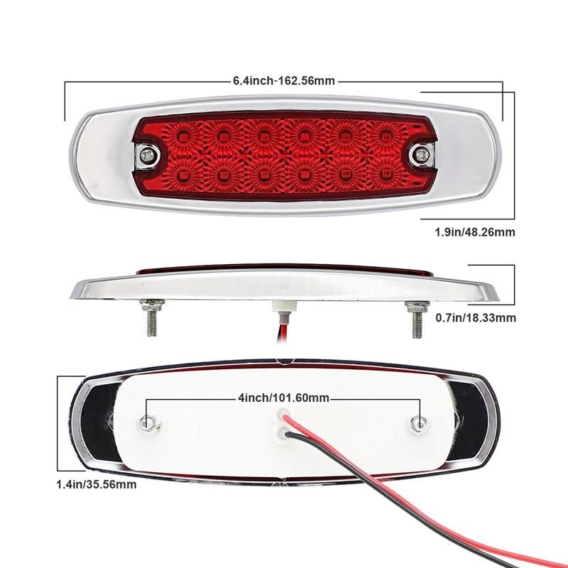 Trailer Trucks Caravan Side Clearance Marker Light Lamp Amber Red White 9-36V 24V 12V LED Side Marker Lights