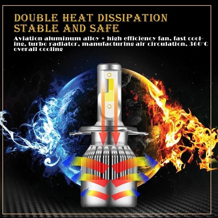 C6 COB 6000K H1 H7 H11 H3 H4 Double Color LED Headlight Yellow and White Double Light Auto Car Headlight Bulbs