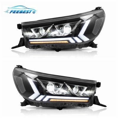 Factory Accessories for Car Lamp LED Headlight for Toyota Hilux Head Lamp Assembly 2015-up for Vigo with DRL Moving Turn Signal