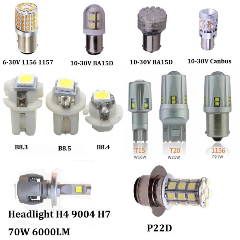 7440 3156 3157 1156 Ba15s P21W LED Bau15s Py21W 6V 12V Lamp Auto LED Bulbs Car Canbus Turn Signal Light