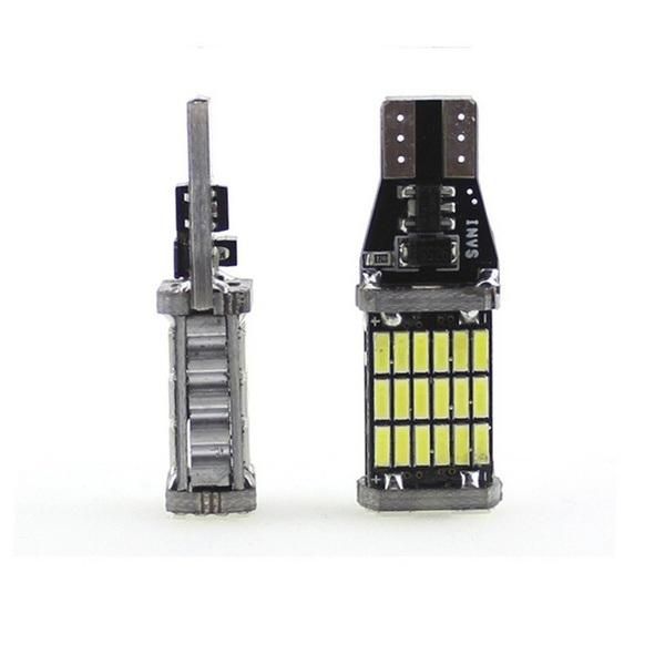 High Power Auto Bulb White DC 12V Car Reverse Back Light T15 W16W 45 SMD 4014 Turn Signal Lamp LED Canbus