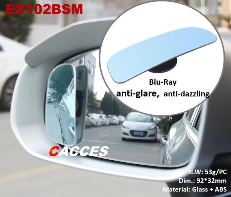 Blue Tinted Blind Spot Wide Angle/Aspherical Side Mirror Glasses Anti-Glare Auto Auziliary Lens,Anti-Dazzling Car Blind Glass Square/Round/Rectangle for All Car