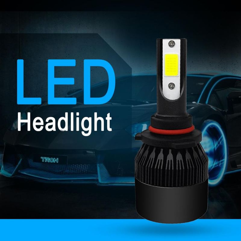 Factory Wholesale Auto Headlamp Black Color C6 9005 H13 H7 H4 COB LED Bulb Car Headlight for All Car