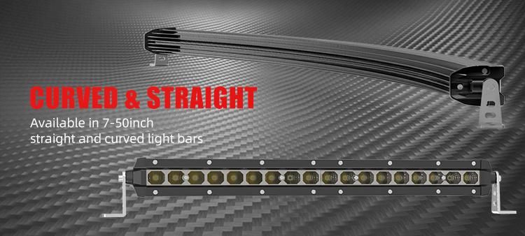 ATV UTV off Road Curved Lightbar 20 26 32 38 44 50 Inch Single Row Thin Slim Curved LED Light Bar