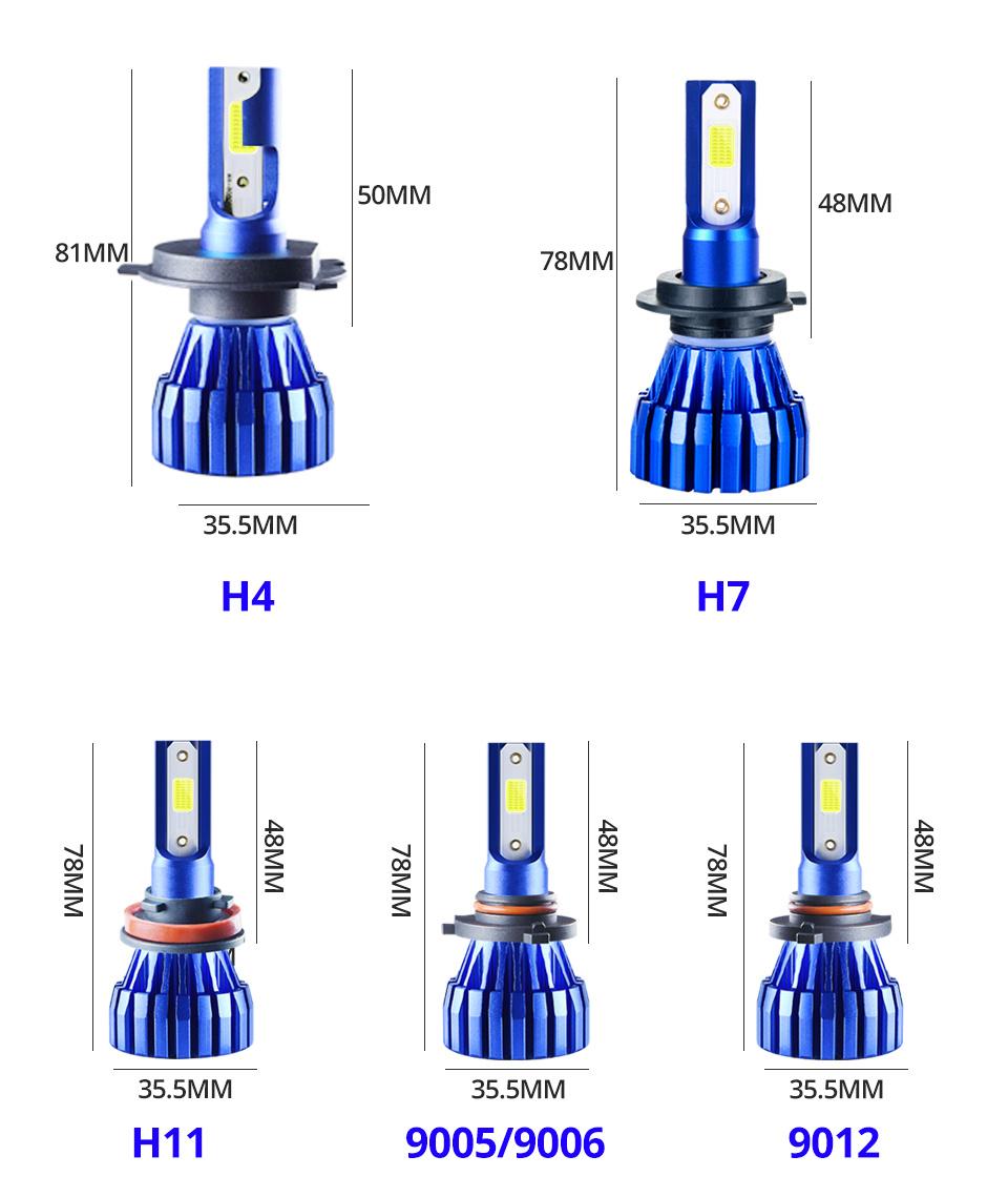 Blue Colour Auto LED Bulb H1 H3 H7 H11 Head Lamp 9005 9006 Auto Bulb