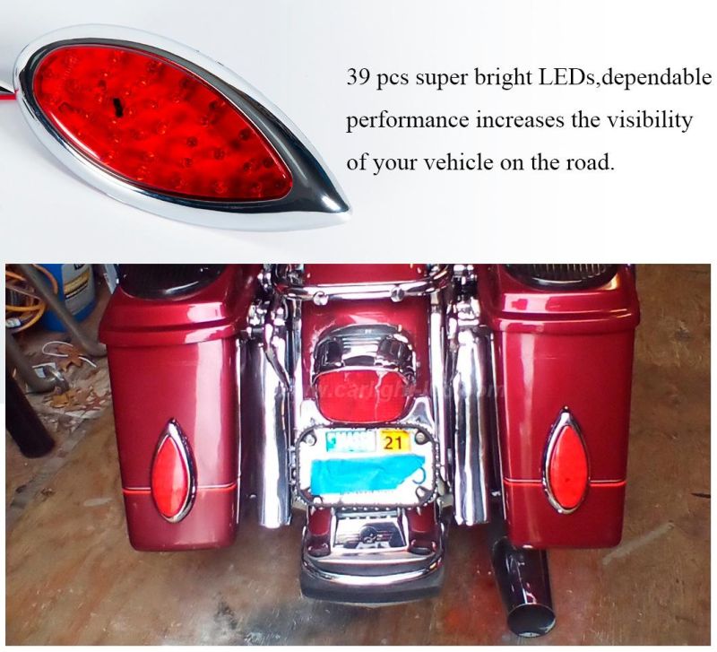 Red Oval Teardrop LED Tail Light