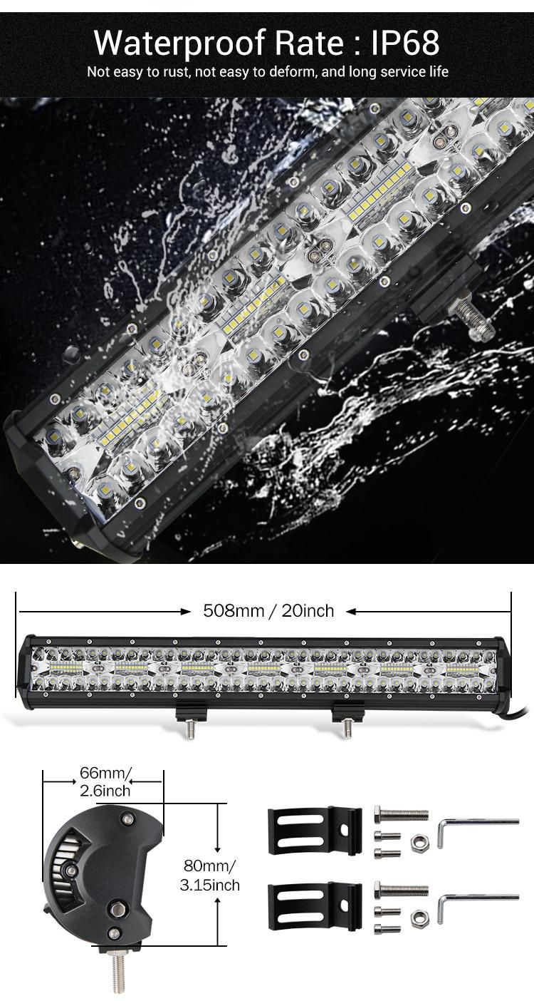 9d Triple Row Waterproof 20 Inch 120W Super Bright 4X4 Car Offroad Jeep LED Light Bar