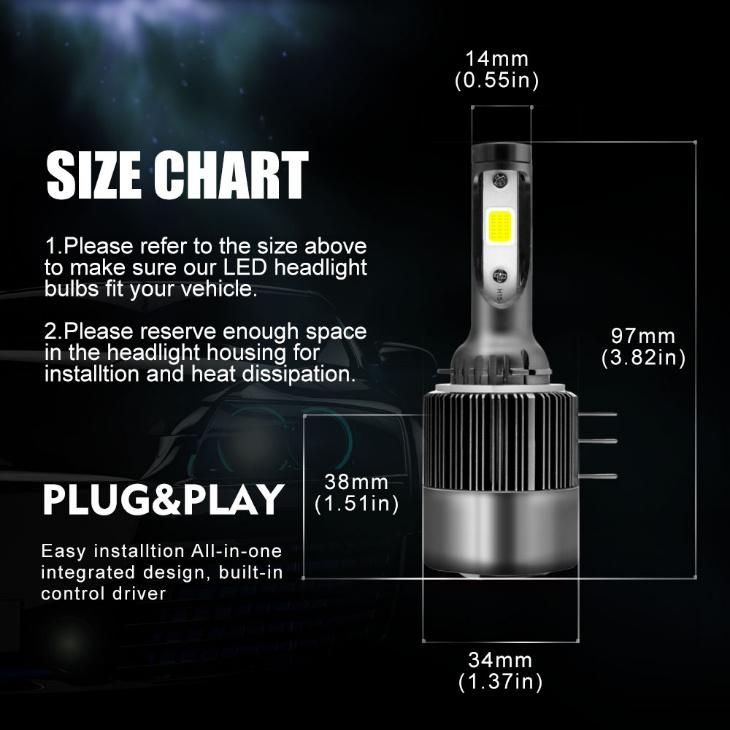 H15 Type 6000K 110W LED Headlight with COB LED Chips Fast Bright 2PCS 55W Lamps with Canbus for A5 S5 A6 S6 Q7 Cla Glk