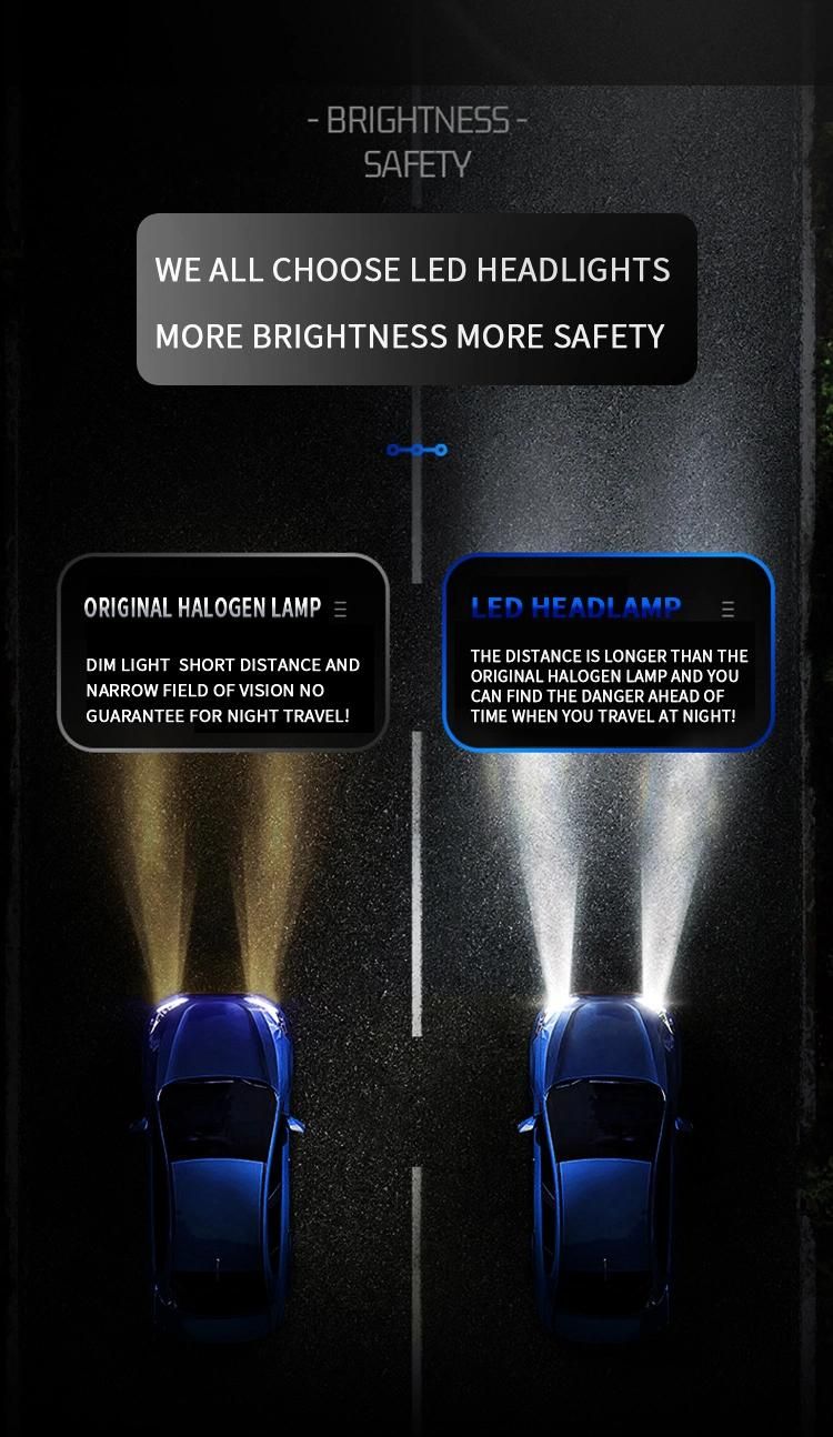 V30 2021 New High Power 50W Auto Lighting System H13 Auto LED Car Light Bulb, H7 H11 H4 Car LED Headlight