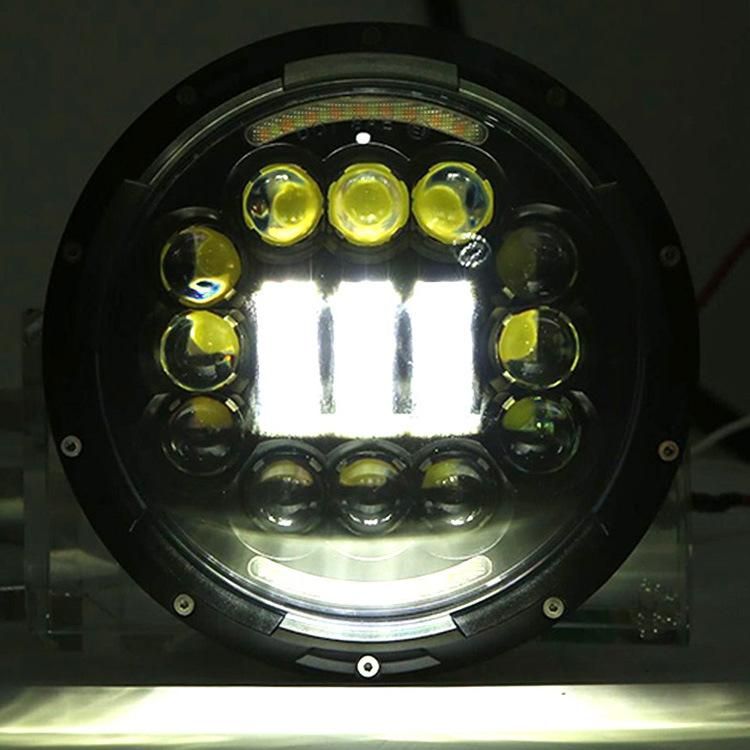 90W DRL Hi Low Beam Headlamp Angel Eye E9 Turn Signal Light for Jeep Offroad 4X4 Lada Motorcycle 7 Inch LED Headlight