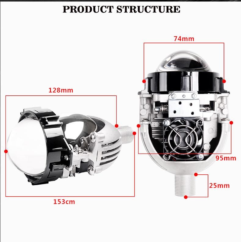 New Arrival 4300K Motorcycle LED Headlight System High Low Beam Auto Bi-LED Lens Lamp Car Light Aftermarket Upgrading Updating