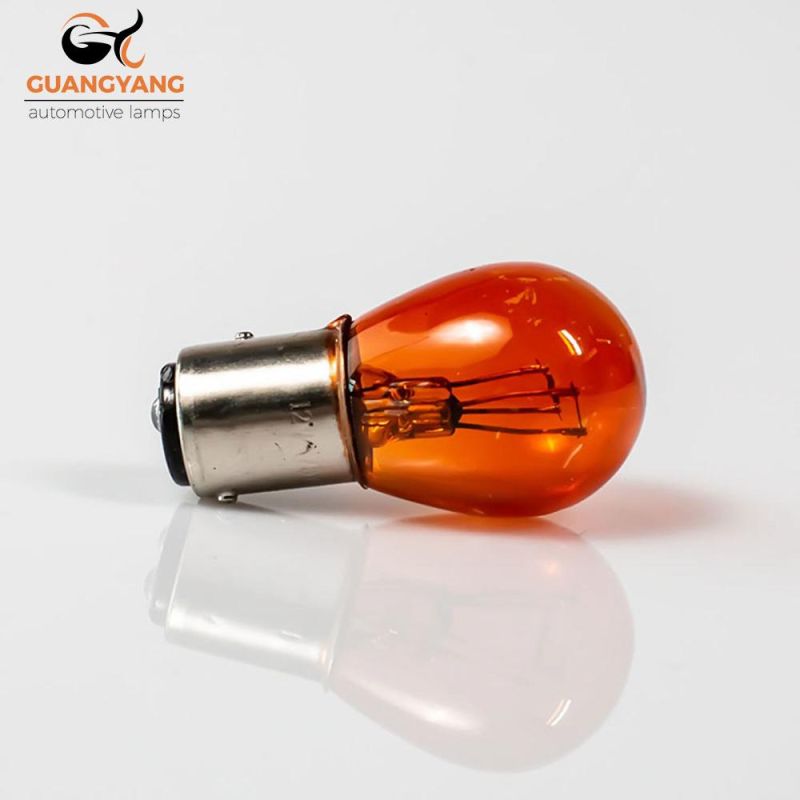 Car Halogen Bulb S25 Bau15s Amber 12V 21W Turning Light